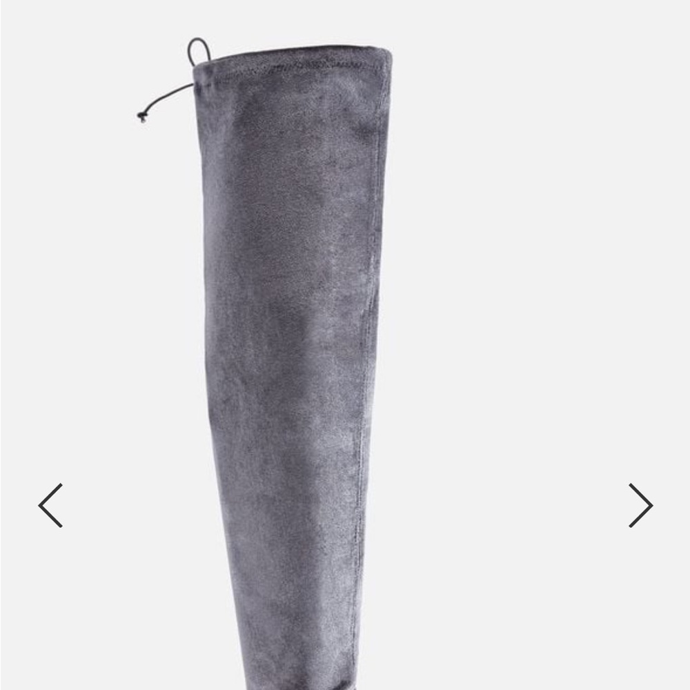 JustFab Gray Heeled Boots